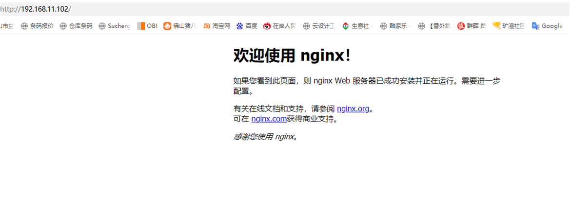 在浏览器中输入IP后显示